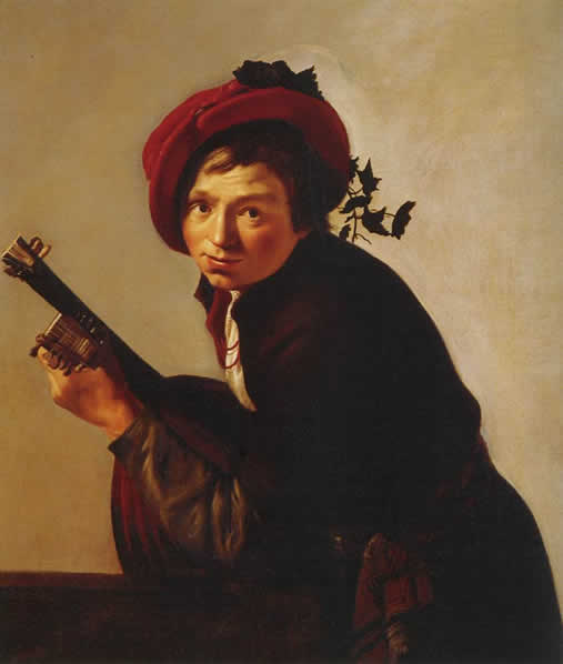 Young Man Playing the Lute, Jan van Bijlert  