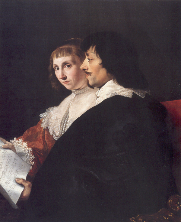 Double portrait of Constantijn Huygens and Suzanna van Baerle,  Jacob van Campen