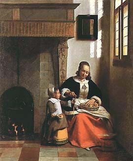 Woman Peeling Apples, Pieter de Hoogh