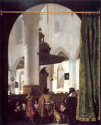 The Oude Kerk in Delft During a Sermon, Emmanuel de Witte