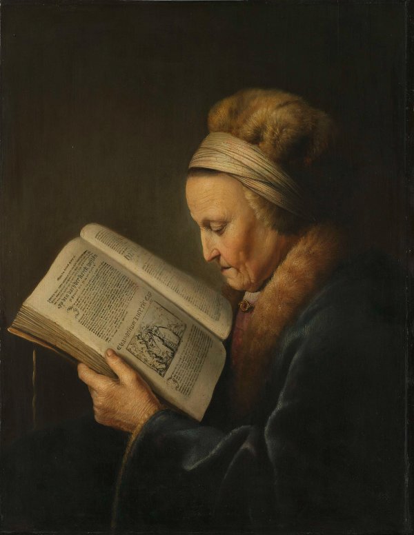 Old Woman Reading a Bible, Gerrit Dou