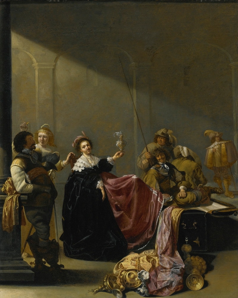 Jacob Duck, A Guardroom Interior with a Seated Woman amongst Plunder