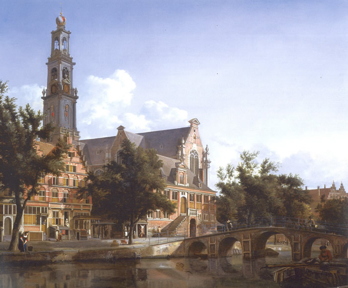The Keizersfracht and the Westerkerk in Amsterdam,  Jan van der Heyden