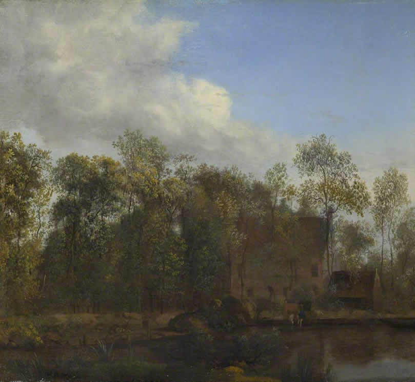 Jan van der Heyden, A Farm among Trees