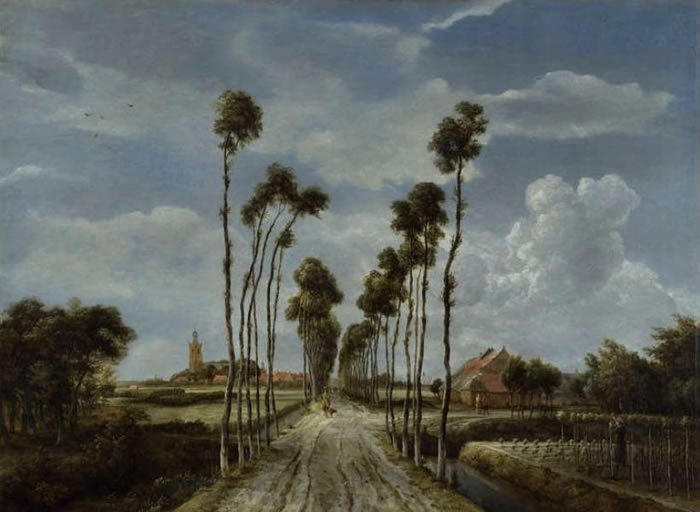 The Alley at Middelharnis, Meindert Hobbema