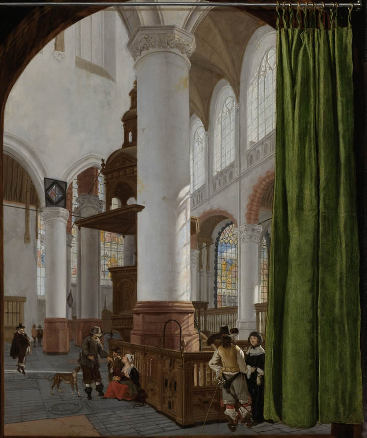 Interior of the Nieuwe Kerk, Delft, with the Tomb of Willem the Silent, Gerard Houckgeest