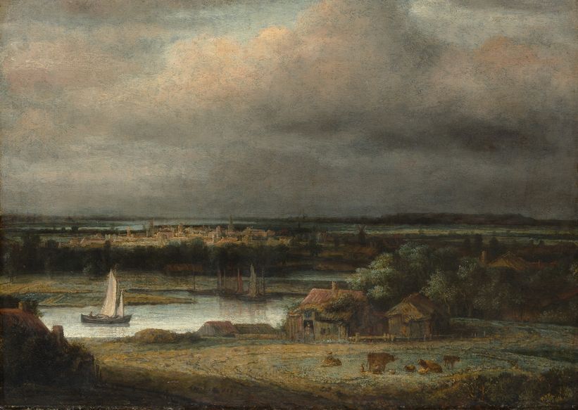Philip Koninck, Wide River Landscape