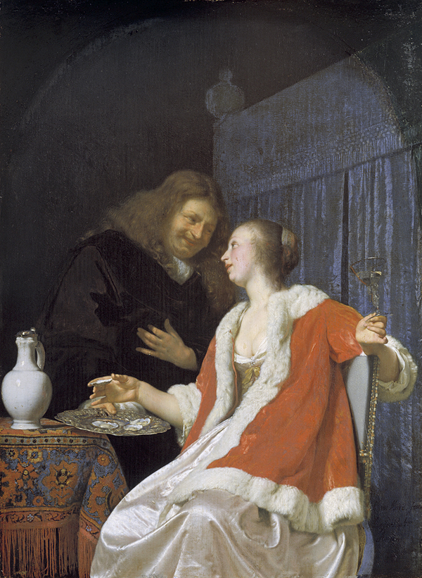 The Oyster Meal, Fans van Mieris