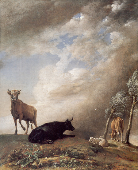 Cattle and Sheep in a Stormy Landscape, Paulus Potter