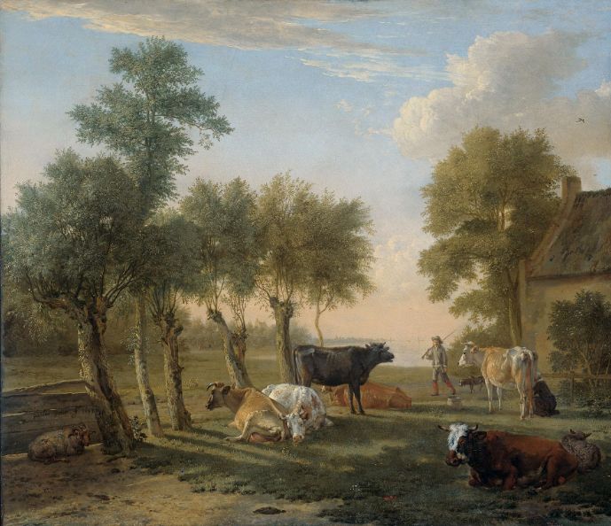 Paulus Potter, Cowas in a Pasture at a Farm