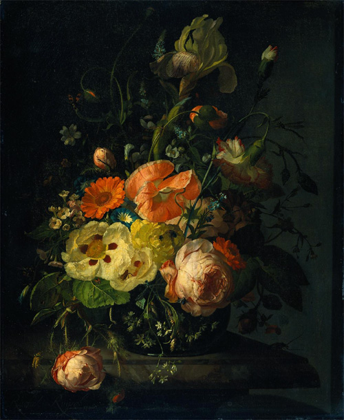Still Life with Flowers on a Marble Tabletop, Rachel Ruiyshc