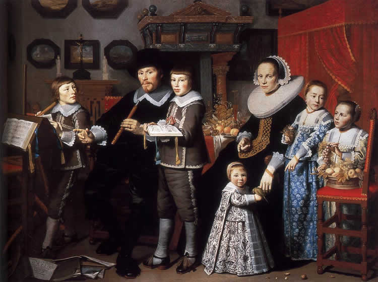 ortrait of Michiel van der Dussen, his Wife, Wilhelemina van Setten and their Children, hendrick Cornelisz van Vliet