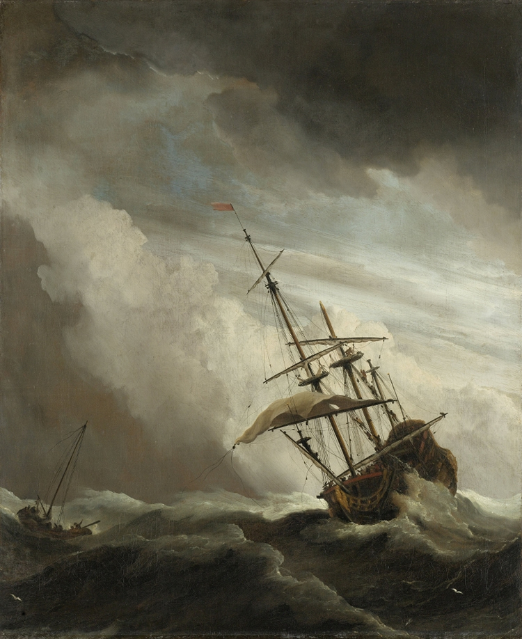 Willem van de Velde the Younger, Ship in a Storm