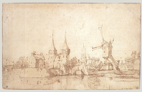 The Oospoort (The East Gate) at Delft, Jan van de Velde teh Younger