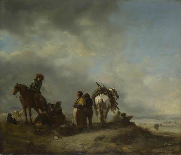 Footpath with Dune, Farmers and Horseman, jan Wijnants