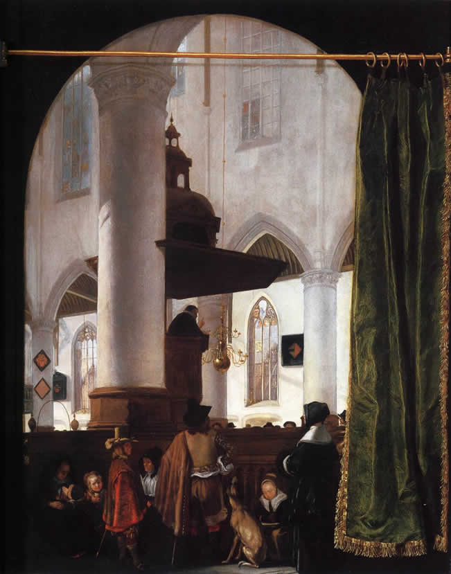 A Sermon in the Oude Kerk, Delft, Emanuel de Witte