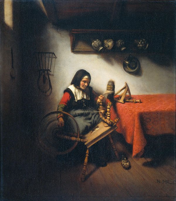 Nicolaes Maes, Young Girl at a Windon