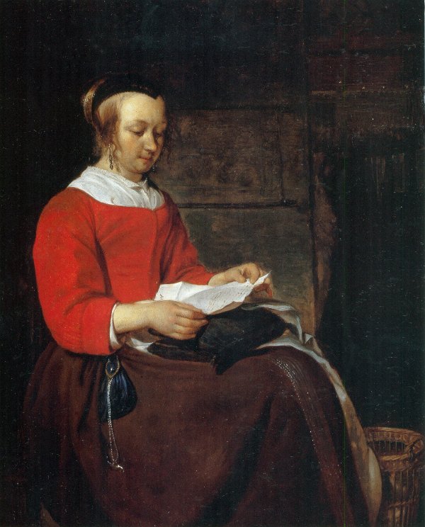 A Young Woman Reading a Leltter, Gabriel Metsu