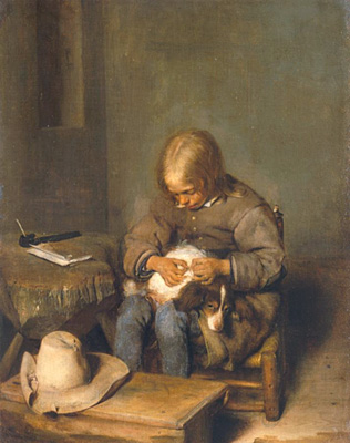 The Flea-Catcher, Gerrit ter Borch