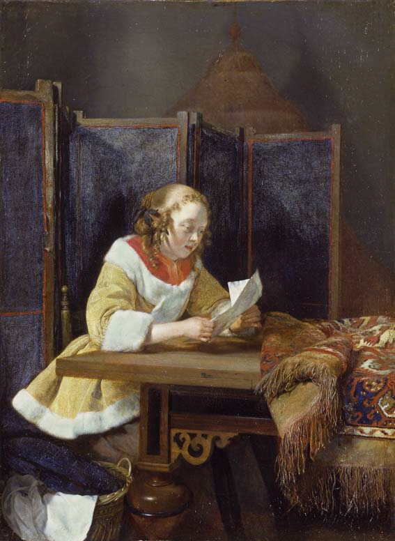 A LAady Reading a Letter, Gerrit ter Borch