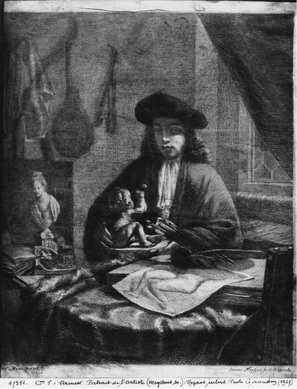 Michiel van Musscher, Engraving of a self portrait