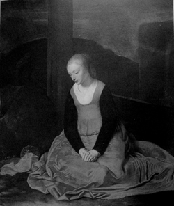 Mary Magdalen Praying at the Cross erroneously attributed to Johannes Vermeer