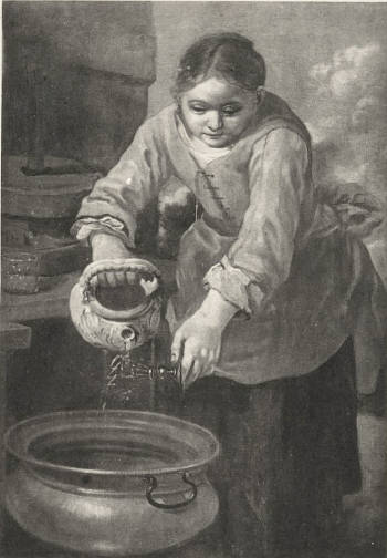 A Maid Rinsing a Glass, Anonymous