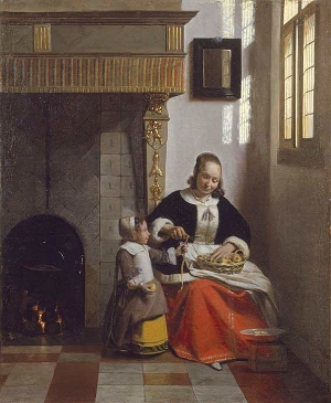 A Woman Peeling Apples, Piete de Hooch
