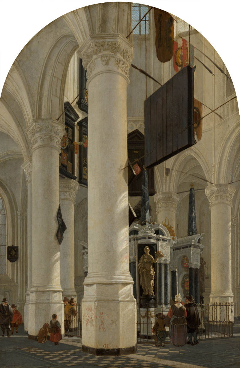 The Tomb of Willem I, Prince of Oranje, in the Nieuwe Kerk of Delft, Emmanuel Houckgeest