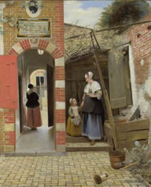 The Courtyard of a House in Delft, Pieter de Hooch