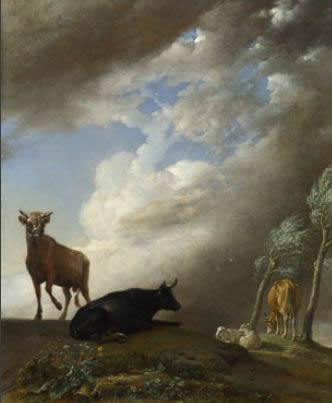 Cattle and Sheep in a Stormy Landscape, Paulus Potter