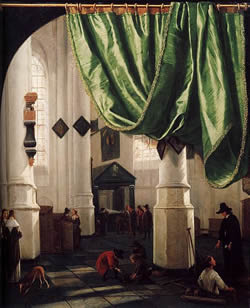 Interior of the Oude Kerk, Delft, with the Tomb of Piet Hein, Hendrick Cornelisz. van Vliet