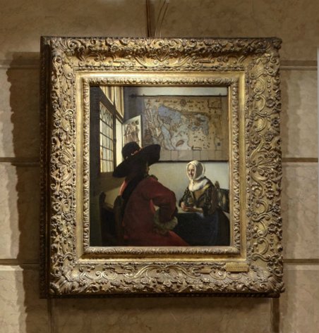 Officer and Laugning Girl, Johannes vermeer, with frame