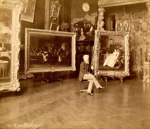 Mihály Munkácsy in his atelier