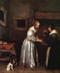 Woman Washing Her Hands, Gerrit Terborch