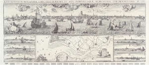Mouth of the River Meuse and a view on Rotterdam - Map of the river Maas