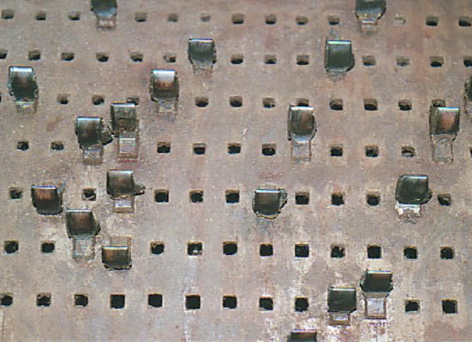 Detail of a drum's surface with pins