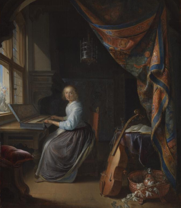 A Lady Playing a Clavicord, Gerrit Dou
