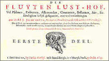 Ttitle page of Jacob van Eyck's Der Fluyten Lust-Hof