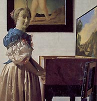 A Ladt Standing at a Virginal, Johannes Vermeer