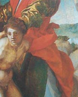 detail of an unfinished painting by Andrea de Sarto