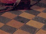 a detail of a floor in Vermeer's painting