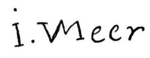 facsimile of the signature of Johannes Vermeer's The Little Street, by Thore