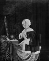 A Woman at her Mirror, Frans van Mieris (?) 