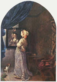 Young Woman Standing before a Mirror, Frans van Mieris