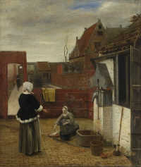 Woman and Maid in a Courtyard, Pieter de Hooch
