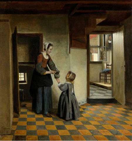 Woman with a Child in a Pantry, Pieter de Hooch