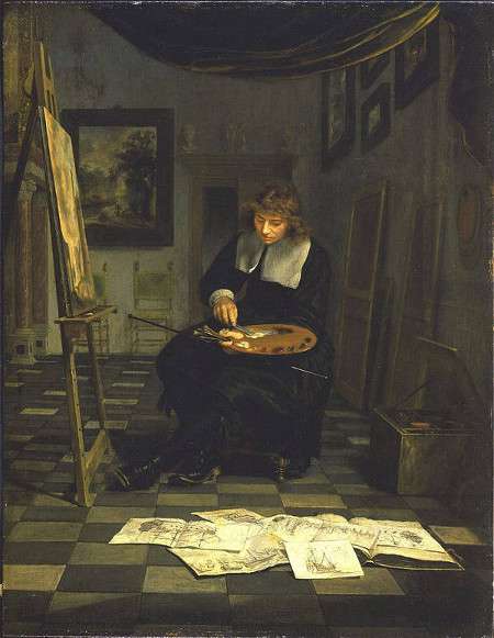 Portrait of an Artist in His Studio, Michiel van Musscher