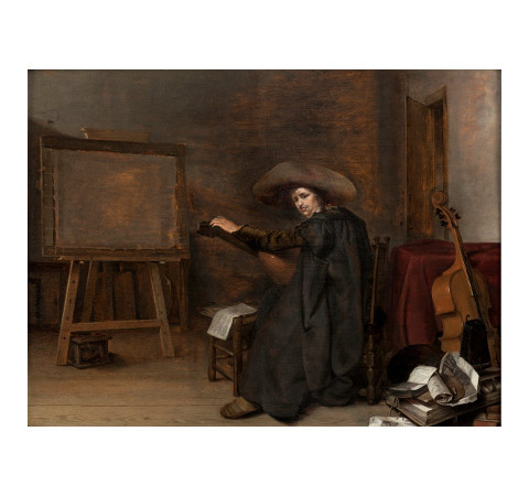 A Painter in his Studio, Tuning a Lute, Pieter Coddd