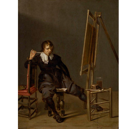 The Painter's Rest, Dirck Hals, Oil on canvas, 34.5 x 27.2 cm. , Musée des Beaux-Arts de Strasbourg, Strasbourg